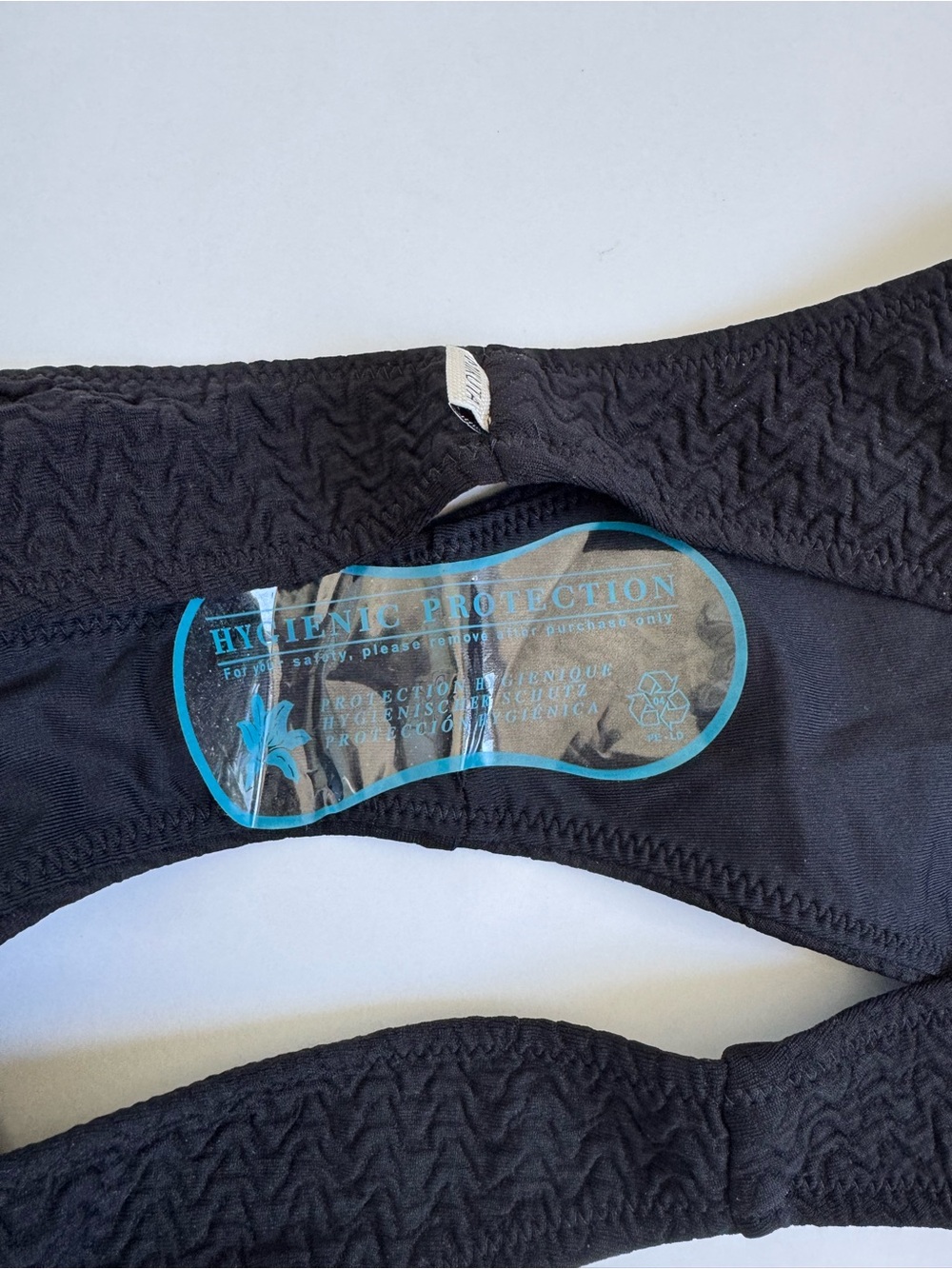 Mikuta - Black Textured High-Cut Bikini Bottom - Picture 3 of 5